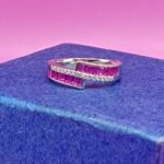 Pink Baguette 925 Silver Ring