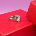 925 Silver Crescent Dolphin Star Ring