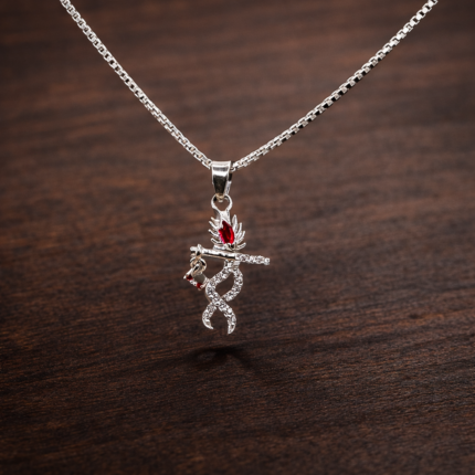 925 Silver Krishna Pendant with Stones (only pendant)