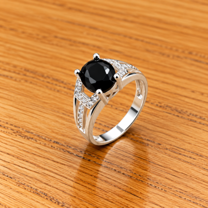 Pure Silver Midnight Charm Ring