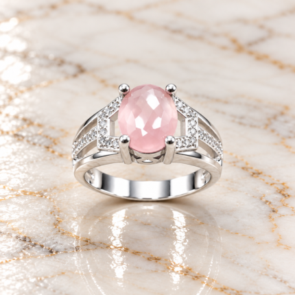 Pure Silver Roselune Ring