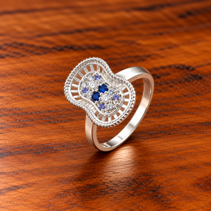 Dual Bloom Pure Silver Ring