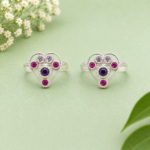 Heart Design Pure Silver Toe Ring