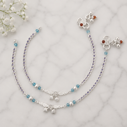 Fine Silver Payal Pair with Elegant Detailing