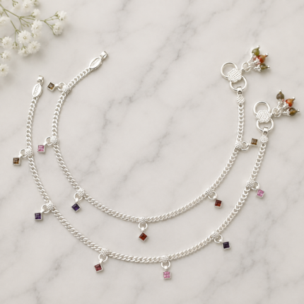 Fine Silver Payal Pair with Graceful Traditional Design