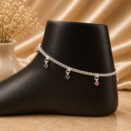 Fine Silver Payal Pair with Graceful Traditional Design