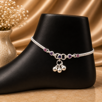 Handcrafted Pure Silver Payal for Women