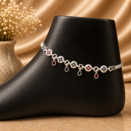 Handcrafted Pure Silver Payal for Women