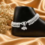 Intricate Pure Silver Payal with Designer Ghungroo Work
