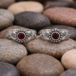 Antique Red Stone Pure Silver Toe Rings