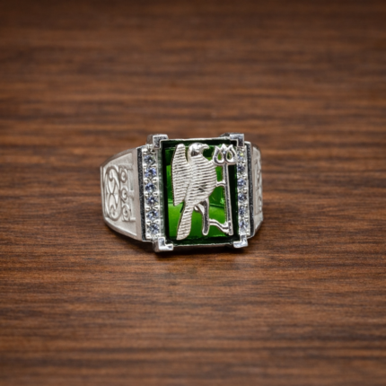 Pure Silver Bird Trishul Ring