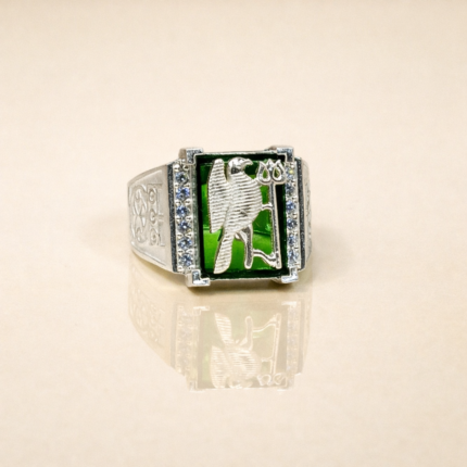 Pure Silver Bird Trishul Ring
