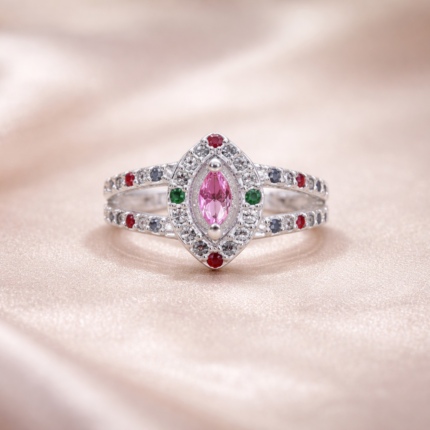 925 Silver Pink Stone Ring