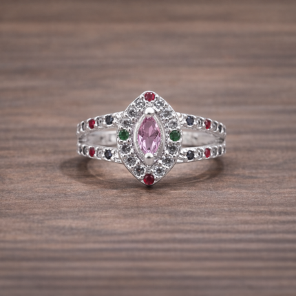 925 Silver Pink Stone Ring