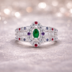 Pure Silver Green Stone Ring