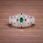 Pure Silver Green Stone Ring
