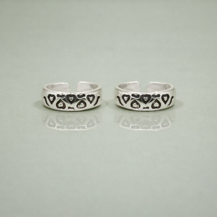 Heart Design Pure Silver Toe Ring