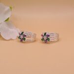 floral-green-purple-stone-pure-silver-toe-ring