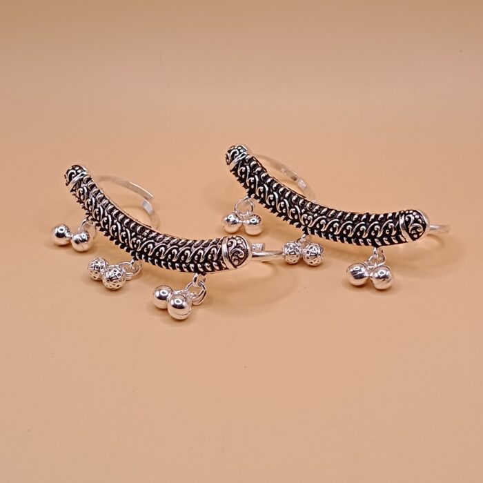 Antique Pure Silver Oxidised Toe Rings