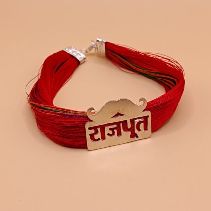 925 Sterling Silver Men's Dhaga Moli RAJPUT Logo Bracelet Big Size