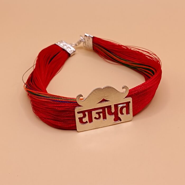 925 Sterling Silver Men's Dhaga Moli RAJPUT Logo Bracelet Big Size