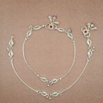 Pure Silver Floral Leaf Payal