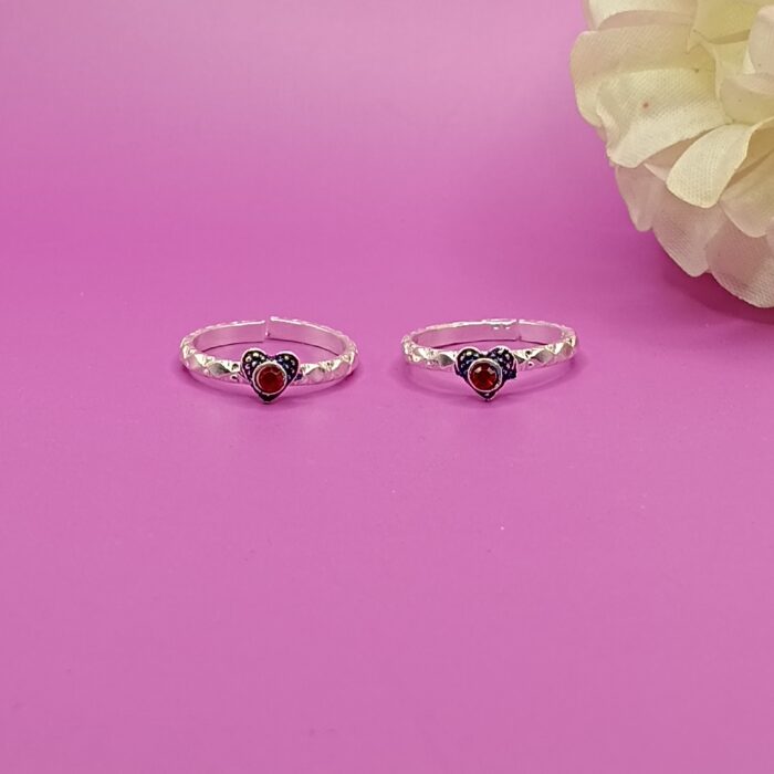 Pure Silver Heart Toe Rings