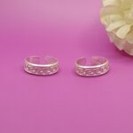 Geometric Pattern Pure Silver Toe Rings