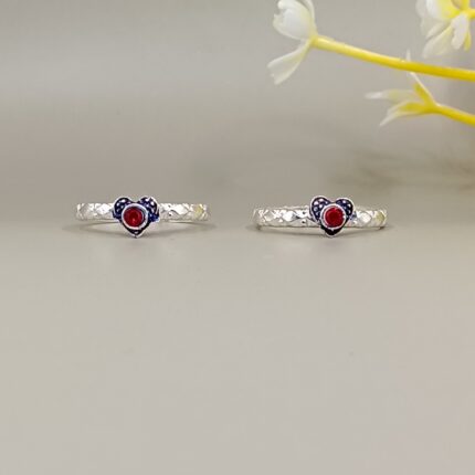 Pure Silver Heart Toe Rings