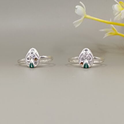 Oval Design Pure Silver Toe Rings