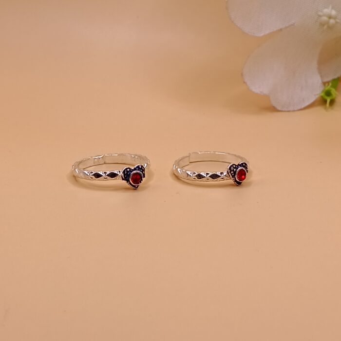 Pure Silver Heart Toe Rings