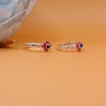 Pure Silver Toe Rings with Blue Stone
