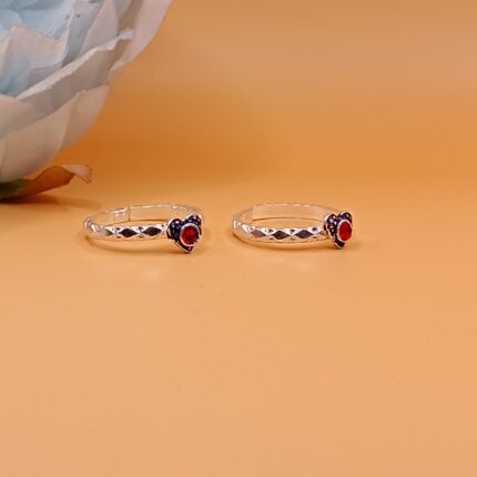 Pure Silver Heart Toe Rings