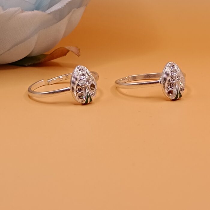 Oval Design Pure Silver Toe Rings