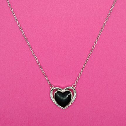 925 Silver Black Heart Pendant (Without chain)