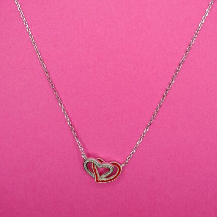 925 Silver Double Heart Pendant (Without chain)