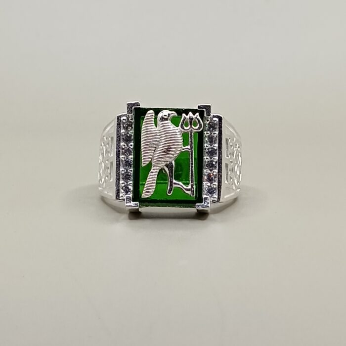 925 Silver Bird Trishul Ring