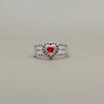 925 Silver Heart Stone Multicolor Ring