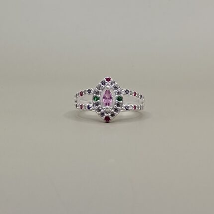 925 Silver Pink Stone Ring