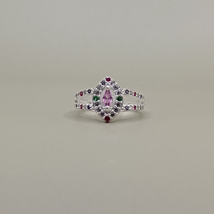 925 Silver Pink Stone Ring