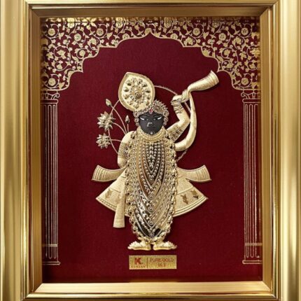 24K Handmade Shreenath ji Gold Frames – Auspicious & Elegant