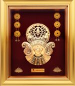 24K Handmade Goddess Durga Gold Frame – Divine Power in Pure Gold
