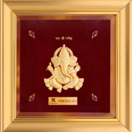 24K Handmade Ganesha Gold Frames – Auspicious & Elegant