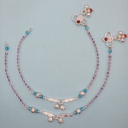 Fine Silver Payal Pair with Elegant Detailing