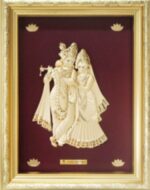 24K Pure Gold Radha Krishna Frame – Eternal Love Wall Décor