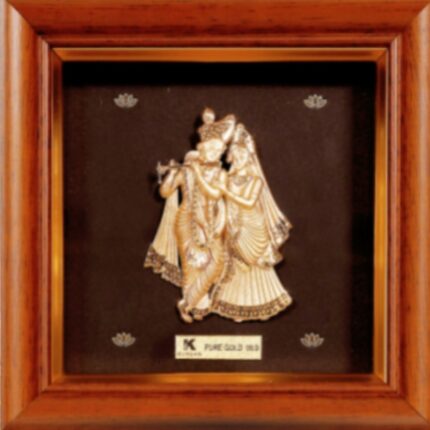 24K Pure Gold Radha Krishna Frame – Eternal Love & Devotion