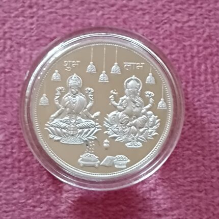 10g Round Silver Coin – Goddess Laxmi & Lord Ganesh