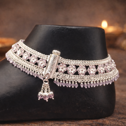 Pure Silver Floral Payal