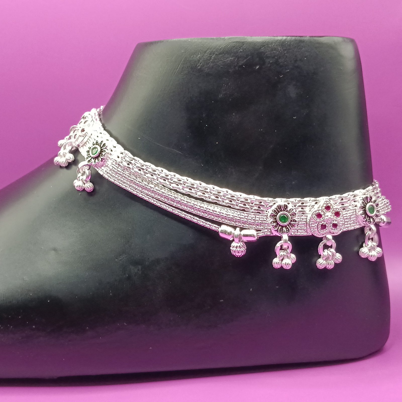 IMG_20251002_172042 Elegant Pure Silver Dulhan Payal with Multi-Layer