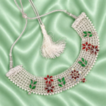 Premium 925 Silver Chatai Pattern Set with Pearl Border